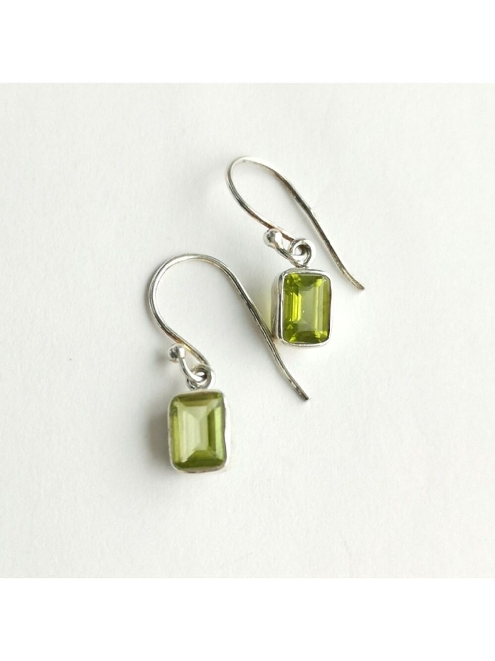 Peridot Dangle Drop Earrings in Sterling Silver Green